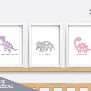 Dinosaur Nursery Wall Art, Set of 3 Dinosaur Prints, T-rex Nursery ...