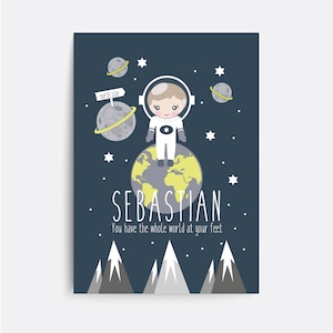 Baby name print, Baby nursery print, Nursery decor, Nursery wall art, Space themed nursery. Space name print, Baby boy gift, Baby girl gift