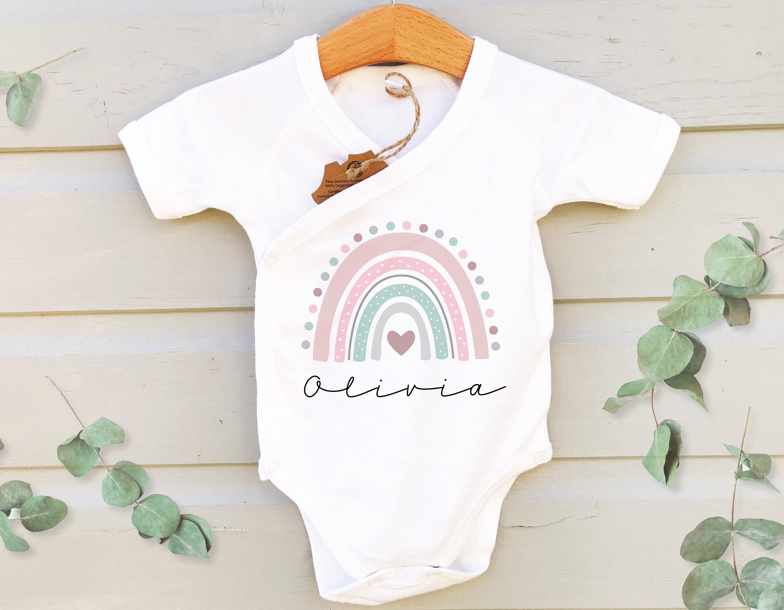Personalised rainbow hotsell baby grow