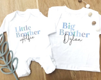 Brother matching t-shirt and baby grow, New baby, Gift for Brother, new big brother gift, Matching clothes for brothers, personalised top