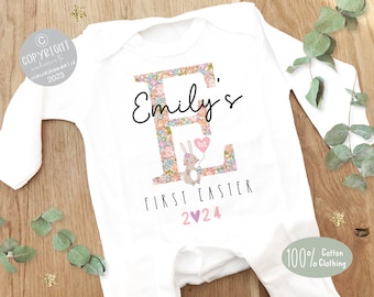 Personalised First Easter Sleepsuit, 1st Easter Baby Grow,  Pyjamas,  Babies 1st Easter Gift Idea,  Easter Outfit for baby, Easter bunny