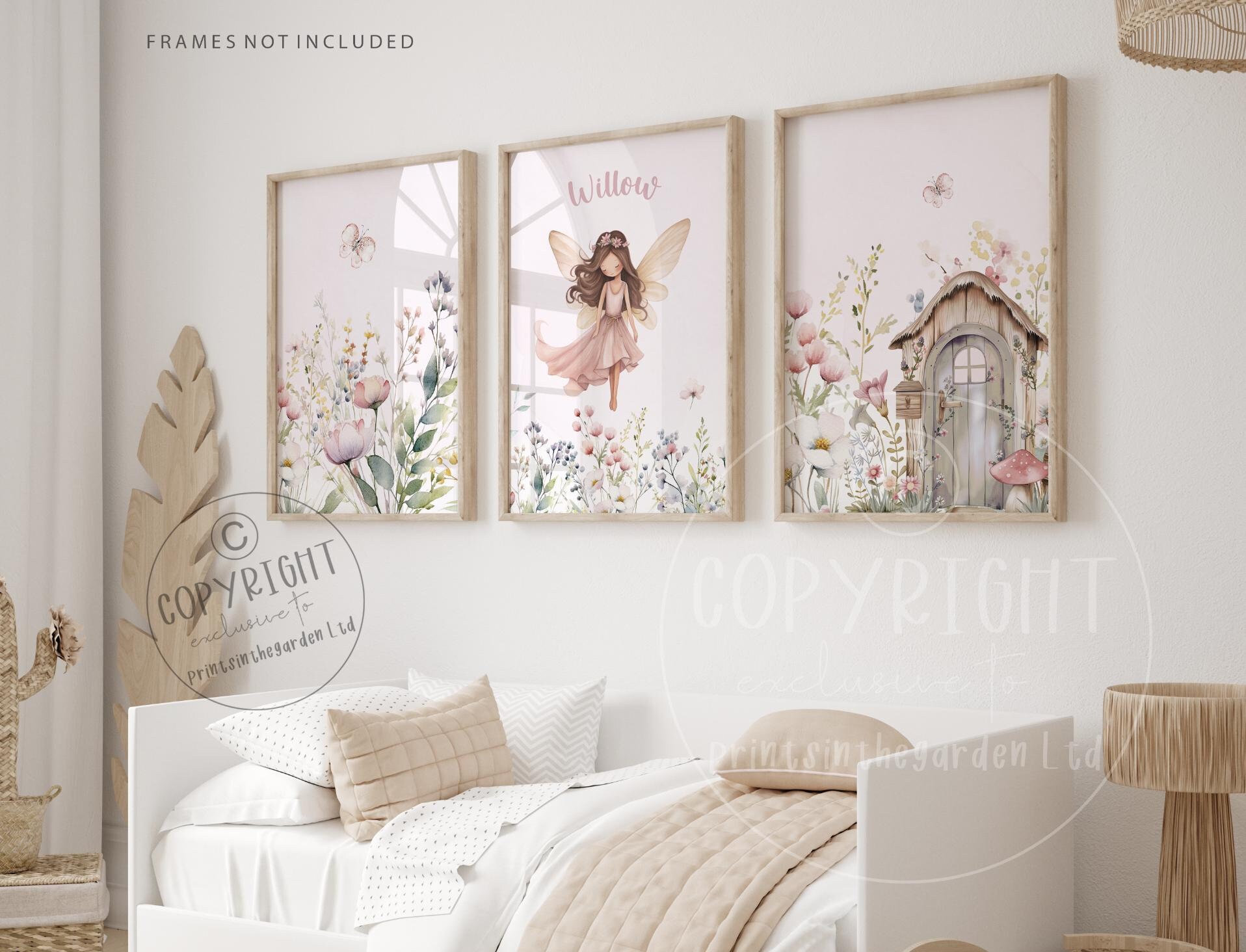 Fairy Nursery Print Set: Personalized Girl's Bedroom Wall Art - Etsy