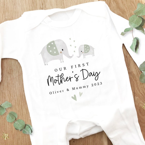Personalised First Mother's Day Sleepsuit, 1st Mother's Day Baby Grow,  Pyjamas, Mother's Day Gift Idea,  Mother's Day Outfit for baby