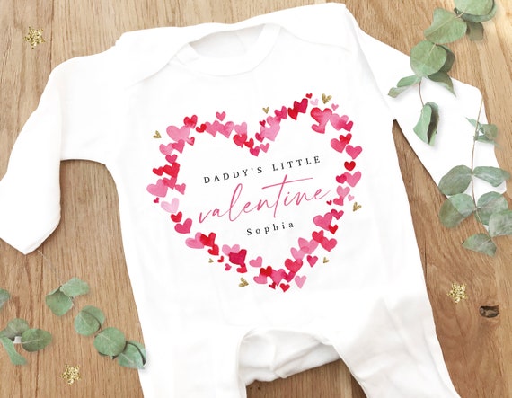 Personalised First Valentine s Day Sleepsuit 1st Valentines Baby Grow Pyjamas Babies 1st Valentine s Gift Idea Etsy Canada