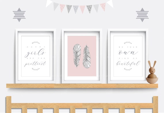 pink nursery prints