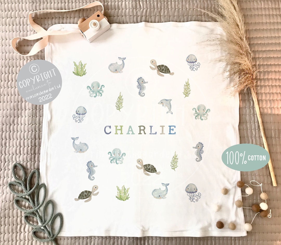 Personalised Baby Blanket, Nautical Baby Gift, Personalised Baby Gift