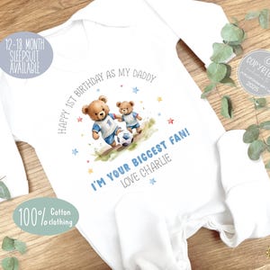 パーソナライズされたスリープスーツ、パパの誕生日プレゼント、パパとしての1歳の誕生日、よだれかけ、コットンベビーグロー、新生児ギフト、パパへのプレゼント