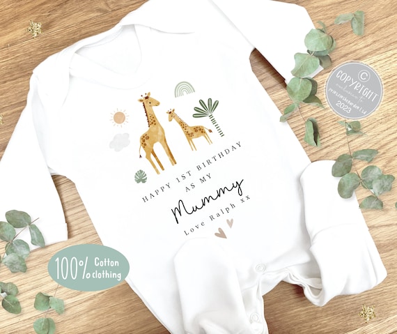 Personalised sleep suit, Mummy Mommy birthday gift, 1st birthday as my mummy, bib, Cotton baby grow, present for mum, mom gift
