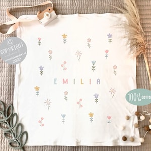 Personalised baby blanket, Floral baby gift, Personalised Baby gift, new baby gift, Wildflower nursery decor
