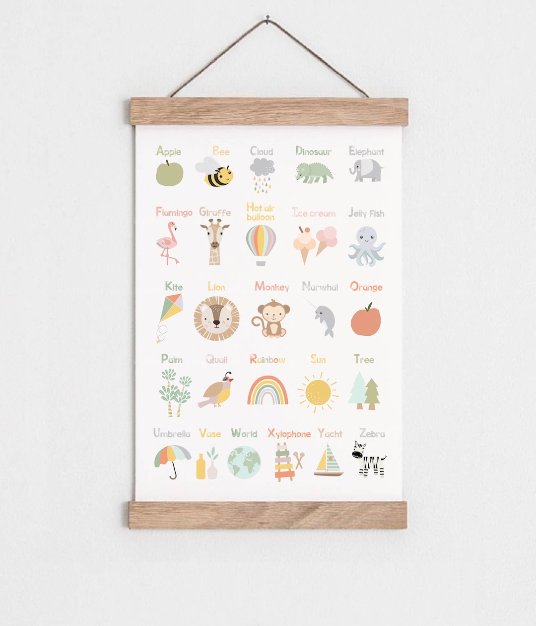 Nursery Alphabet Print: Playroom ABC Wall Art - Etsy