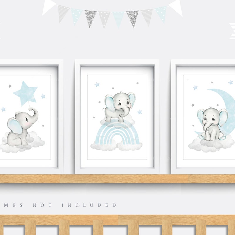 Elephant Nursery Art - Etsy UK