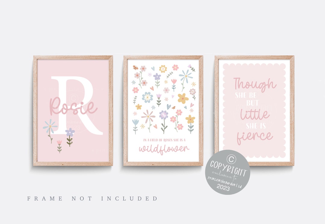 Wildflower Nursery Print Set: Floral Girl Bedroom Wall Art - Etsy