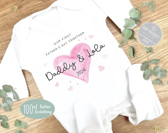 Personalized Father's Day Sleepsuit, Cotton Baby Grow