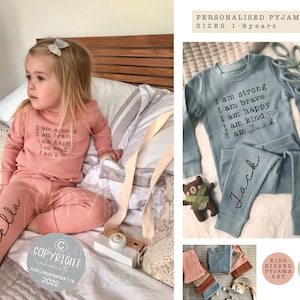 Kid's Personalised Pyjamas, Children's Pyjamas, Kid's Loungewear Set, Unisex kid's Pyjamas, Fitted leggings and top set