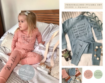 Kid's Personalised Pyjamas, Children's Pyjamas, Kid's Loungewear Set, Unisex kid's Pyjamas