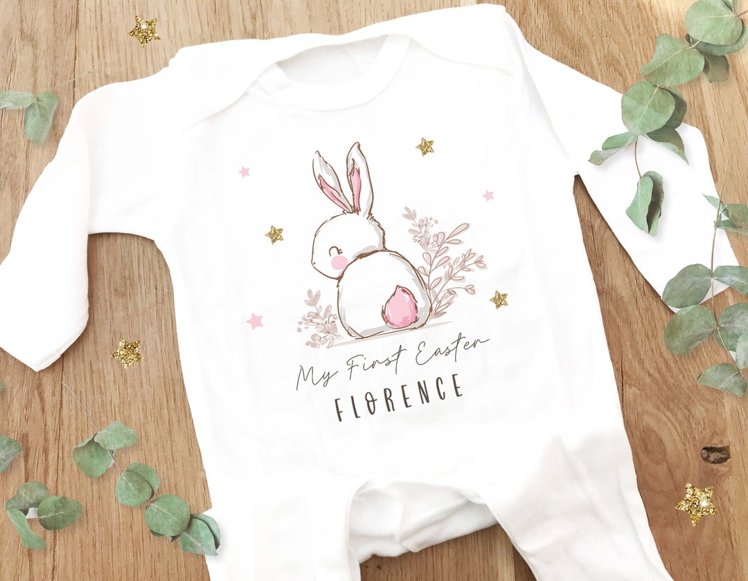 Personalised First Easter Sleepsuit 1st Easter Baby Grow Pyjamas Babies 1st Easter Gift Idea Easter Outfit for Baby Easter Bunny Etsy Canada