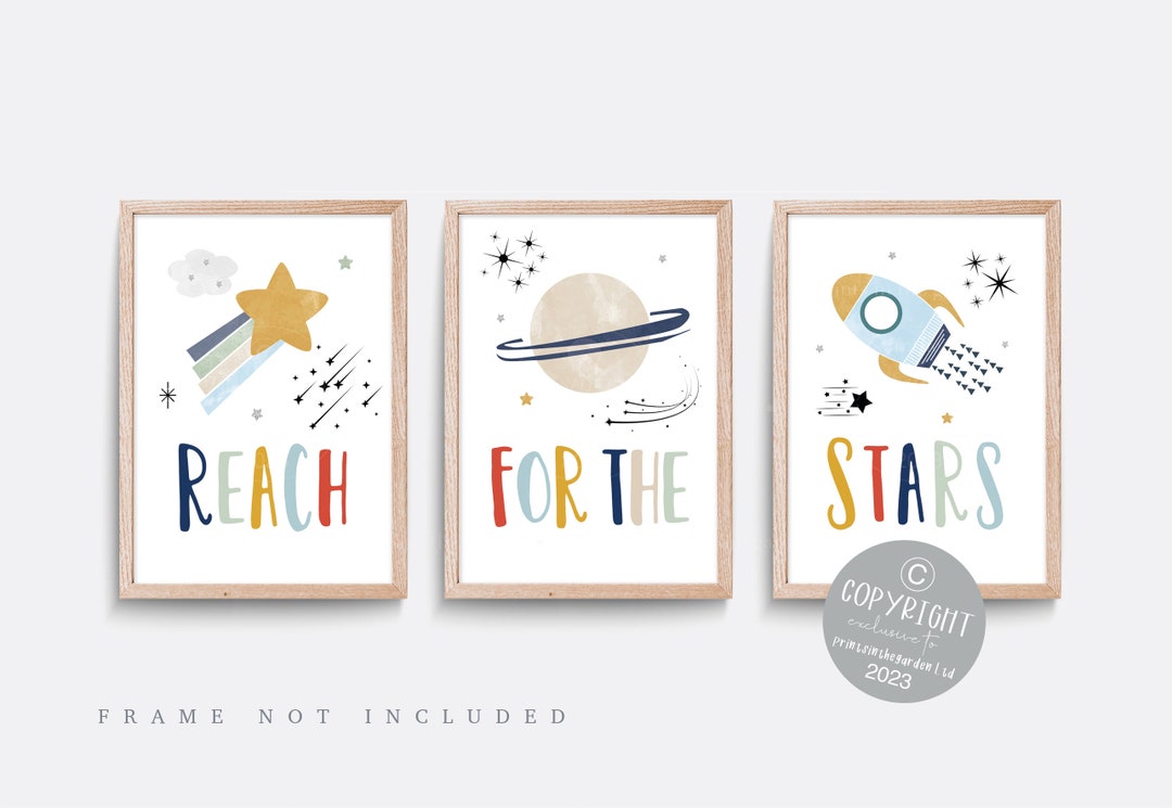 Space Nursery Print Set: Solar System, Rocket, Stars Decor - Etsy UK