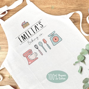 Personalised kid's apron, Children's apron, Kid's Birthday Gift, Personalised Girl's gift, girl's birthday gift, kids playroom decor