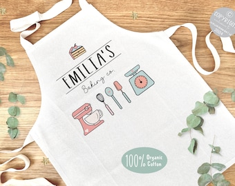 Personalised kid's apron, Children's apron, Kid's Birthday Gift, Personalised Girl's gift, girl's birthday gift, kids playroom decor