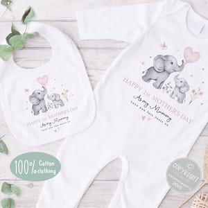 Personalised First Mother&#39;s Day Sleep suit, 1st Mother&#39;s Day Baby Grow,  Pyjamas, Babies 1st Mother&#39;s Day Gift Idea, Mummy gift from girl