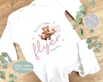 Personalized Baby Grow: First Time Flyer, Holiday Outfit
