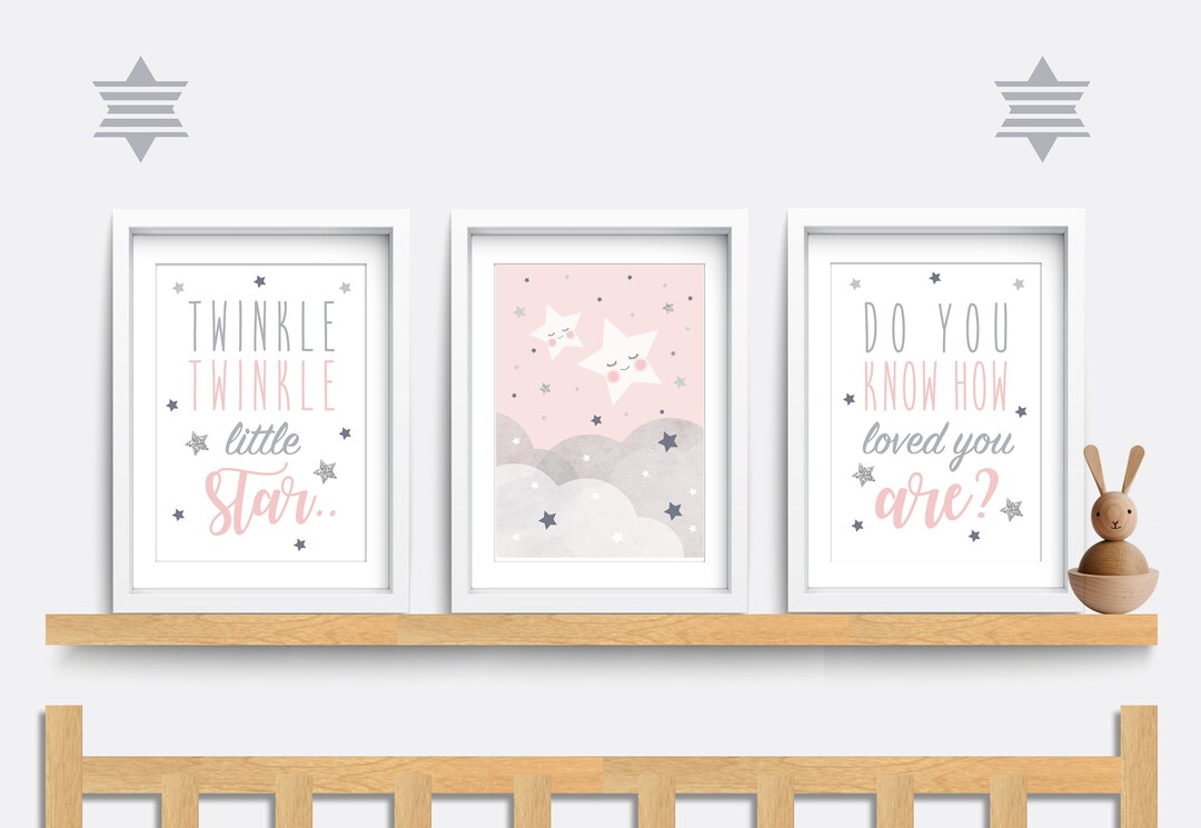 Nursery Wall Art Set of 3 Star Prints Twinkle Twinkle Little - Etsy