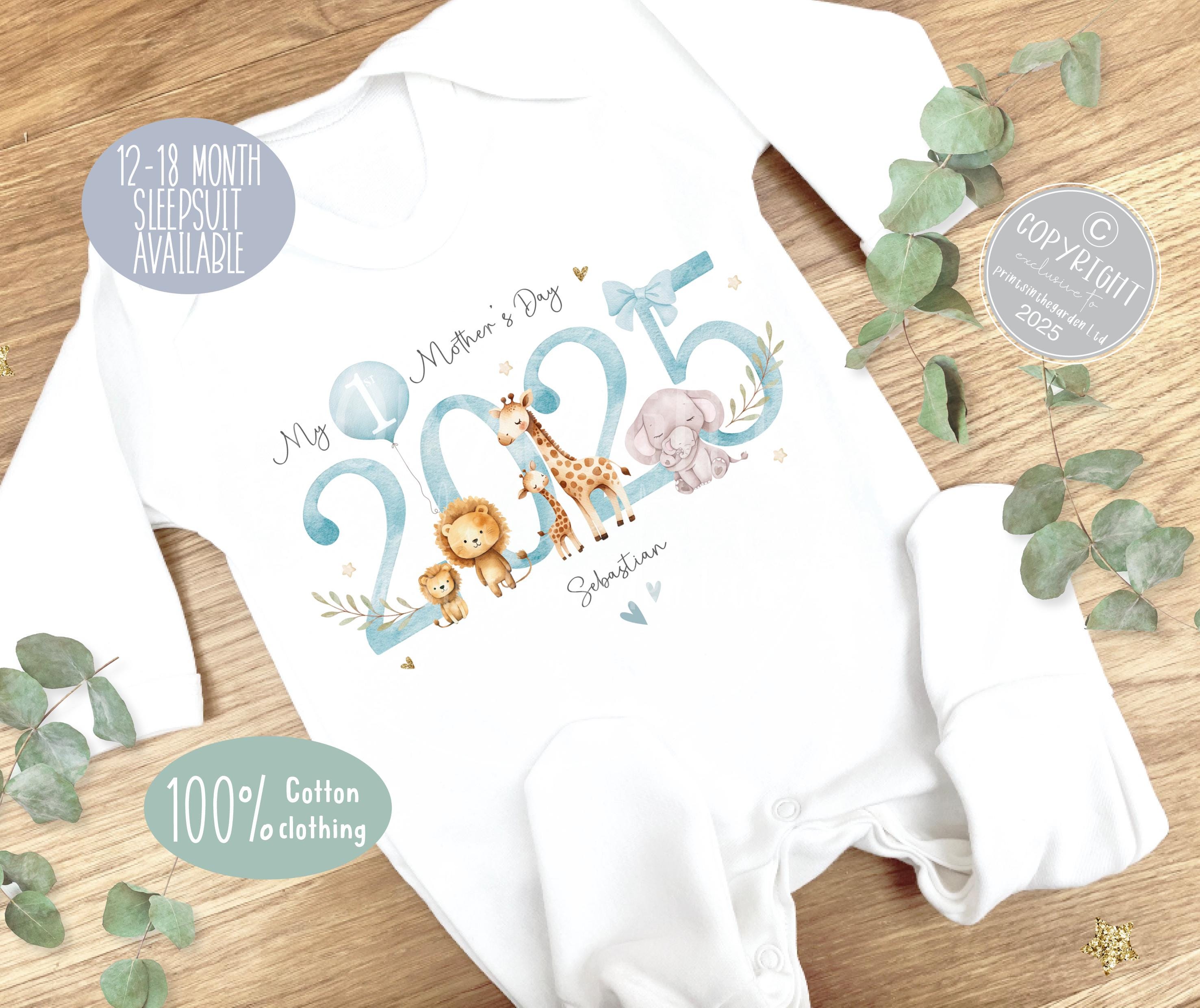 Personalised First Mother's Day Sleepsuit, 1st Mother's Day Baby Grow,  Pyjamas, Babies 1st Mother's Day Gift Idea, Mummy gift, Mommy gift