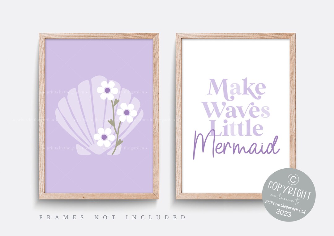 Mermaid Nursery Print Set: Pink Bedroom Decor, Mermaid Wall Art - Etsy