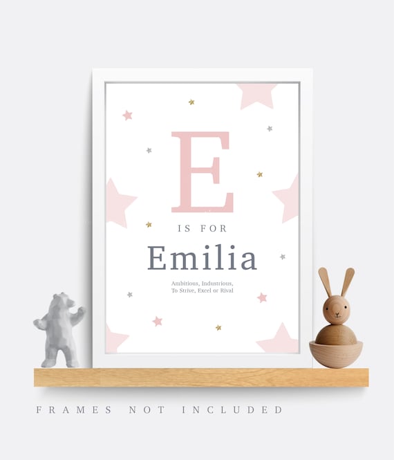 NAME MEANING PRINT Personalised Gift Baby Girl Birthday Christening Baptism Gift 