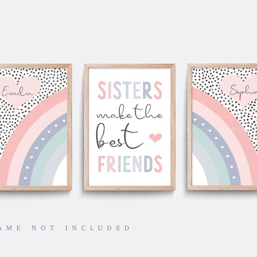 Brother & Sister Nursery Print Nursery Wall Art Set of 3 Etsy