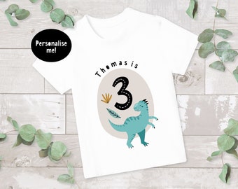 Dinosaur t-shirt, Kid's Birthday T-shirt, Birthday Keepsake, Kid's Birthday Gift, 1st Birthday T-shirt, Boys Birthday, 2nd Birthday T-shirt