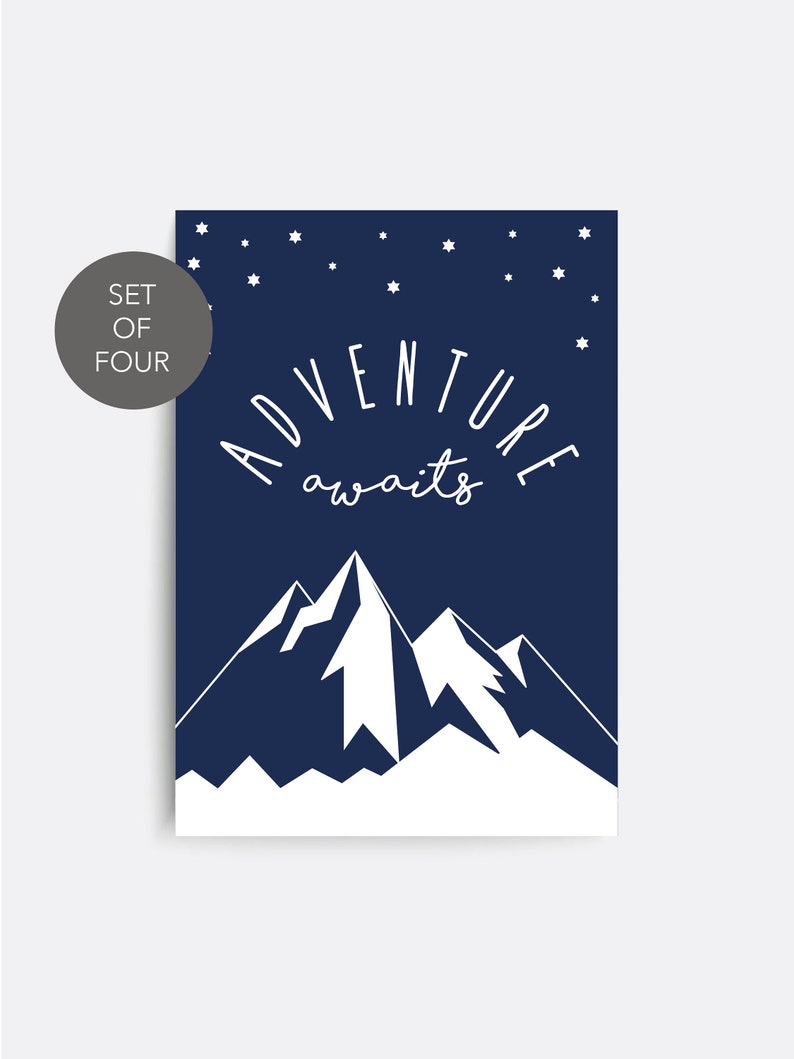 Nursery wall art Set of 4 Outdoor Nursery prints Mountain Etsy