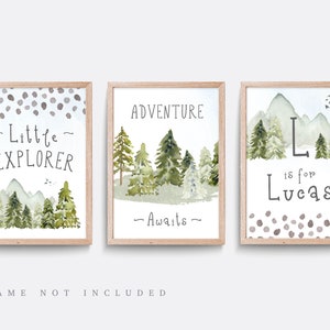 Mountain Nursery Decor: Adventure Awaits, Be Brave Prints - Set of 3