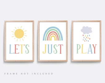 Rainbow Nursery Art Prints: Playroom Decor, Set of 3