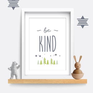 Set of 3 nursery prints, Be brave, Be kind, be you print, Rainbow bedroom art, Baby nursery decor, Nursery wall art, Baby gift, cloud print image 6