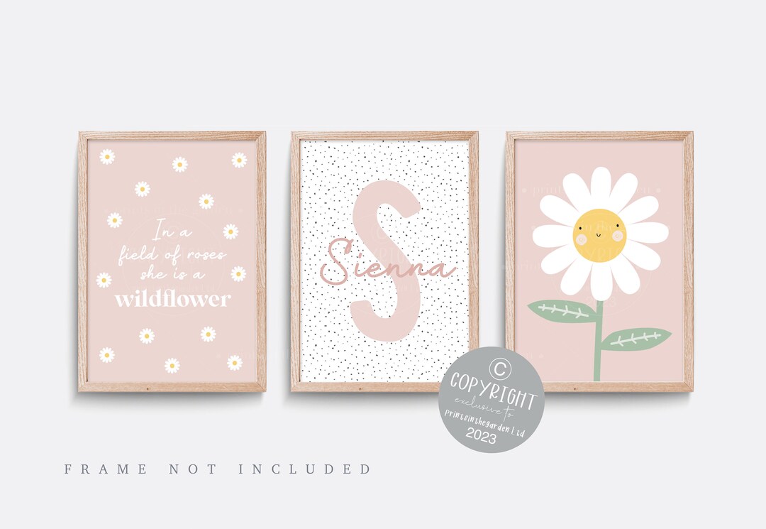 Wildflower Nursery Print, Set of 3 Prints, Floral Nursery Art, Girl ...