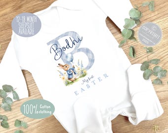 Personalized First Easter Sleepsuit: Cotton Baby Grow