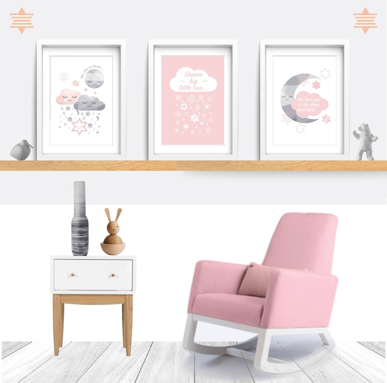 Nursery Wall Art. Set of 3 Baby Nursery Prints. Baby Nursery Etsy UK