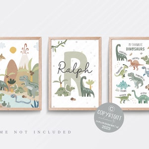 Dinosaur nursery print, Dinosaur wall art, Green nursery decor, Boys nursery art, Boy bedroom print, Dinosaur decor, Dinosaur bedroom