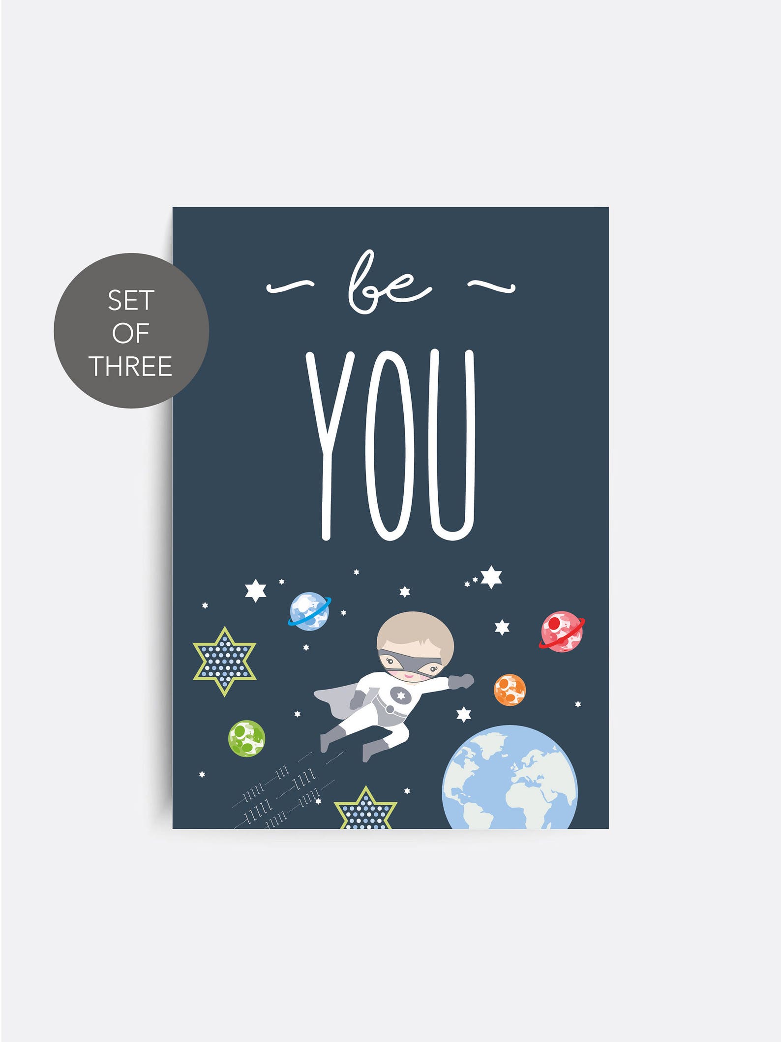 Set of 3 Nursery Prints Space Nursery Decor Nursery Wall Etsy