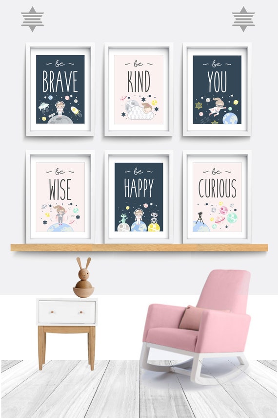 girl space themed nursery