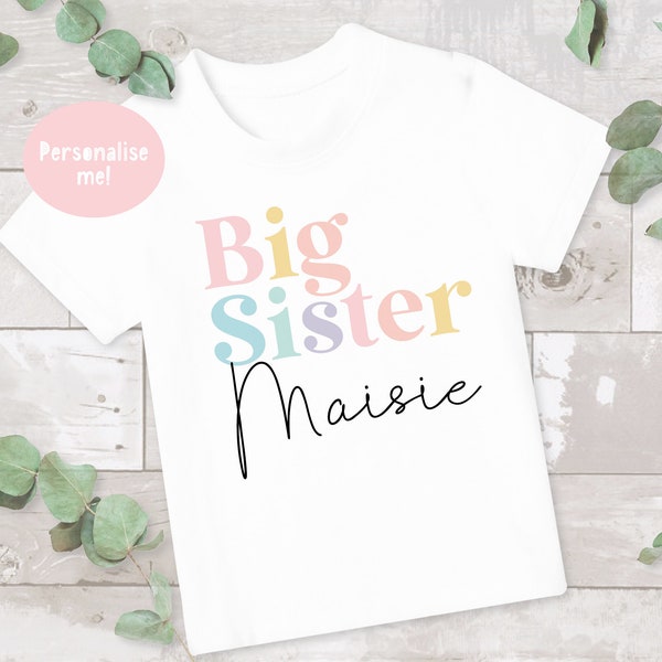 Big Sister T-Shirt, Big Sister top, Pregnancy Announcement, Big Sis top, Big Sis Shirt, Big Sister Tee, Little sister t-shirt, Girls T-shirt