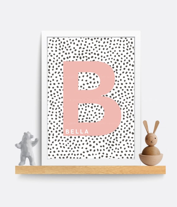 Personalized Initial Nursery Print: Monogram Letter Wall Art