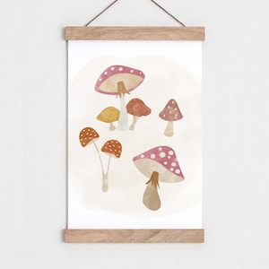 Nursery print, nursery wall art, Toadstool print, Woodland nursery, Mushroom print, gender neutral art, Woodland print, Forest