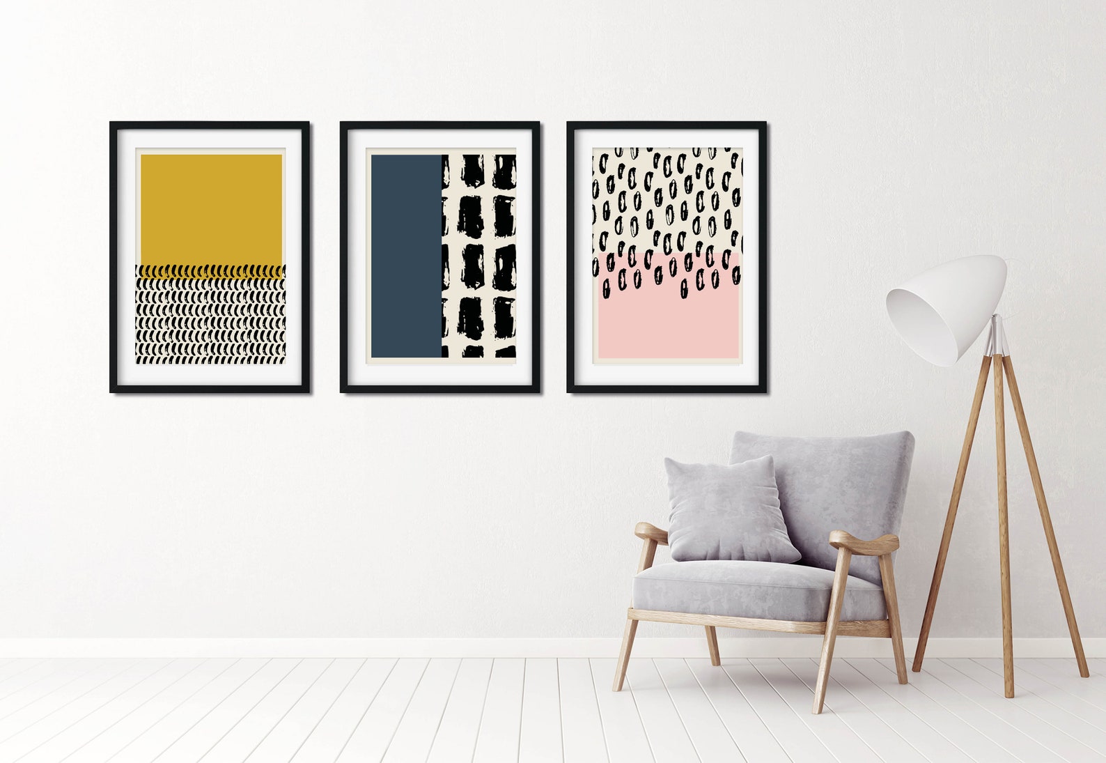 Set of 3 Prints Abstract Wall Art Prints Minimalist Prints - Etsy