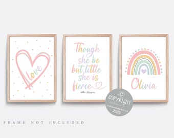 Rainbow Heart Nursery Art Print: Girl Bedroom Decor