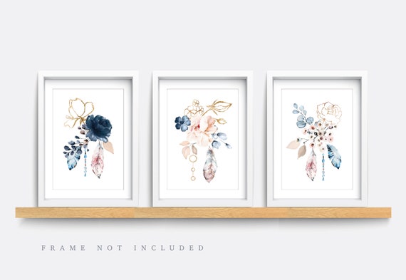 Flower Wall Art, Set of 3 Prints, Flower Nursery Decor, Botanical Print, Teen  Girls Bedroom Art, Flower Bedroom Art, Plant Art, Living Room 