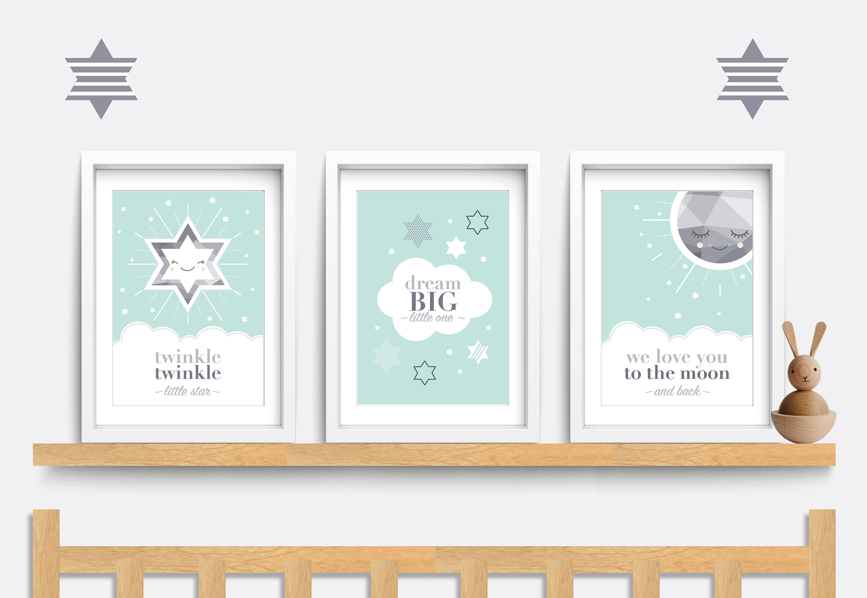 Mint Kindergarten Wandkunst Set von 3 Kindergarten Drucke | Etsy