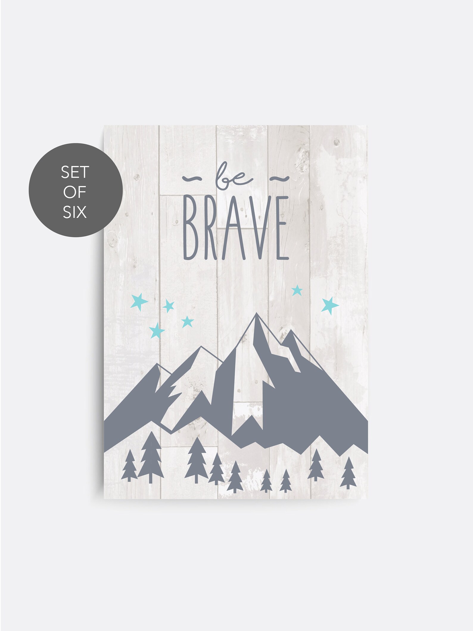 Mountain Nursery Wall Art Set of 6 Outdoor Prints Be Brave Etsy UK