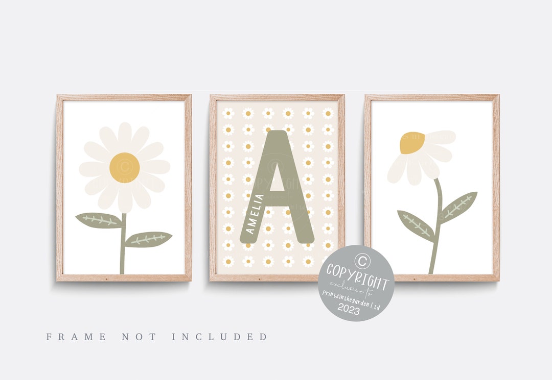 Wildflower Nursery Print, Set of 3 Prints, Floral Nursery Art, Girl ...